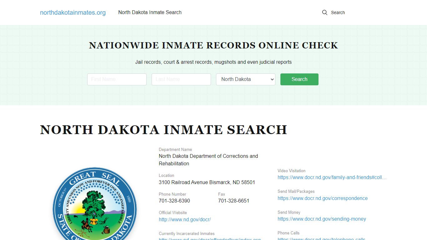 North Dakota Offender Lookup - ND DOC Inmates