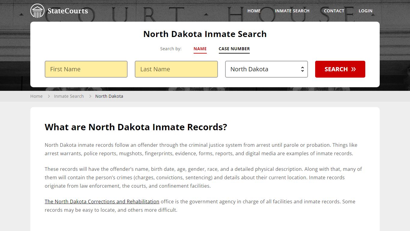 What are North Dakota Inmate Records? - State Courts