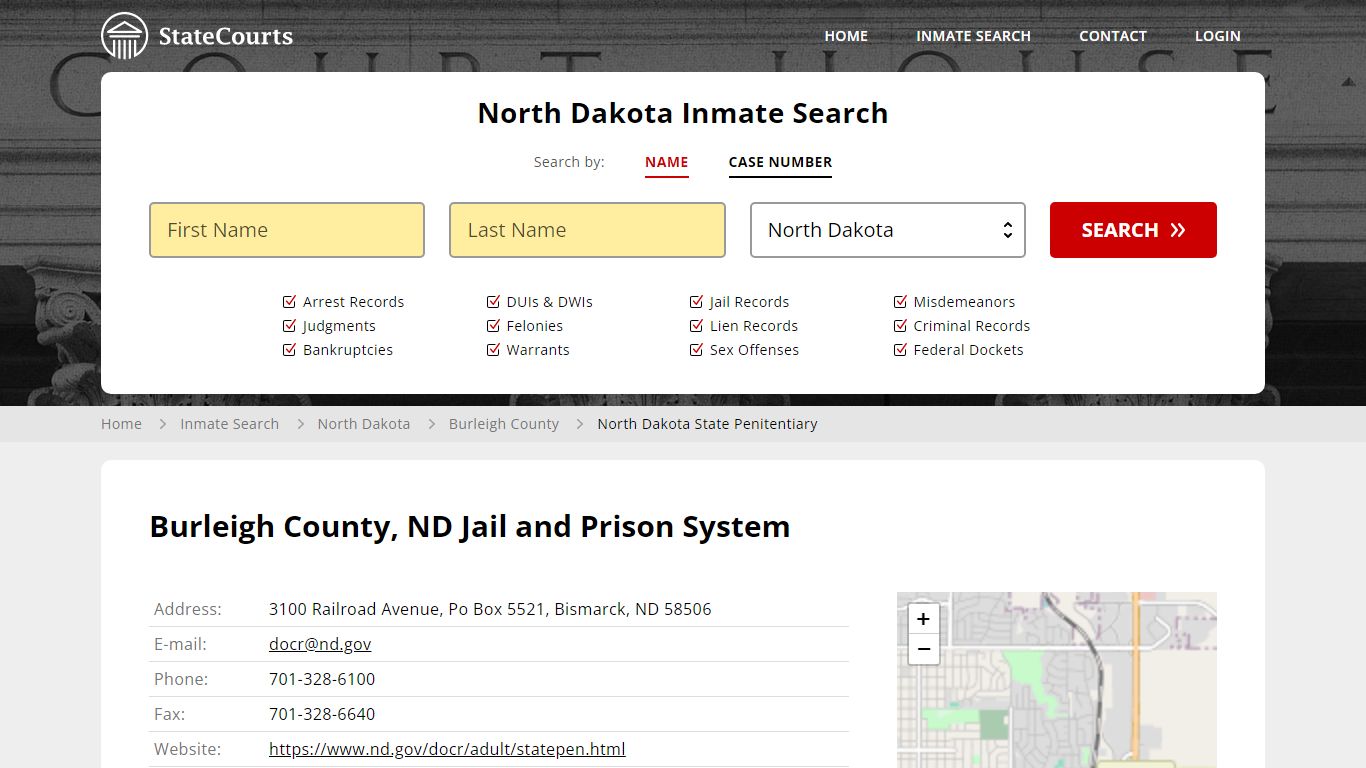 North Dakota State Penitentiary Inmate Records Search, North Dakota ...